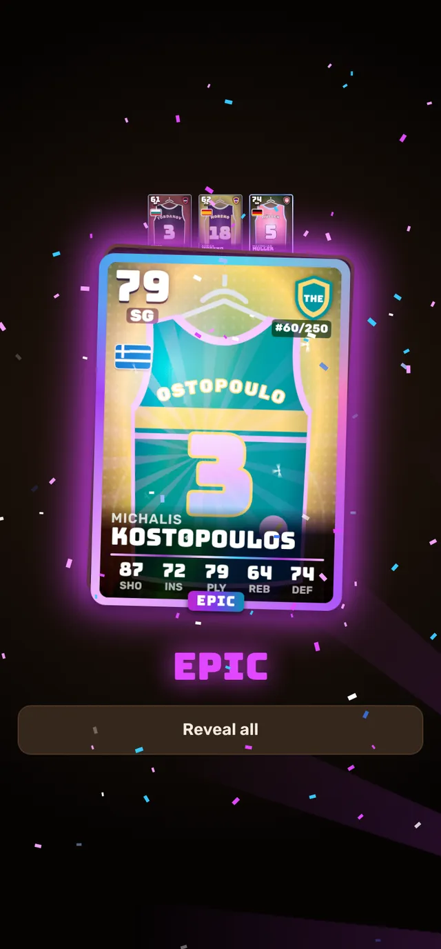 Pack opening reveals an Epic card